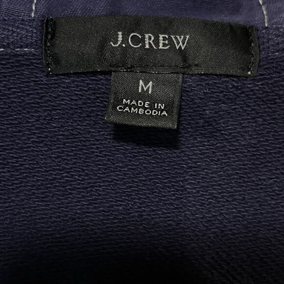 J Crew Lace-up Navy Blue Hoodie Pockets Size M Layers Boho Warm Nautical Beachy - Picture 8 of 13